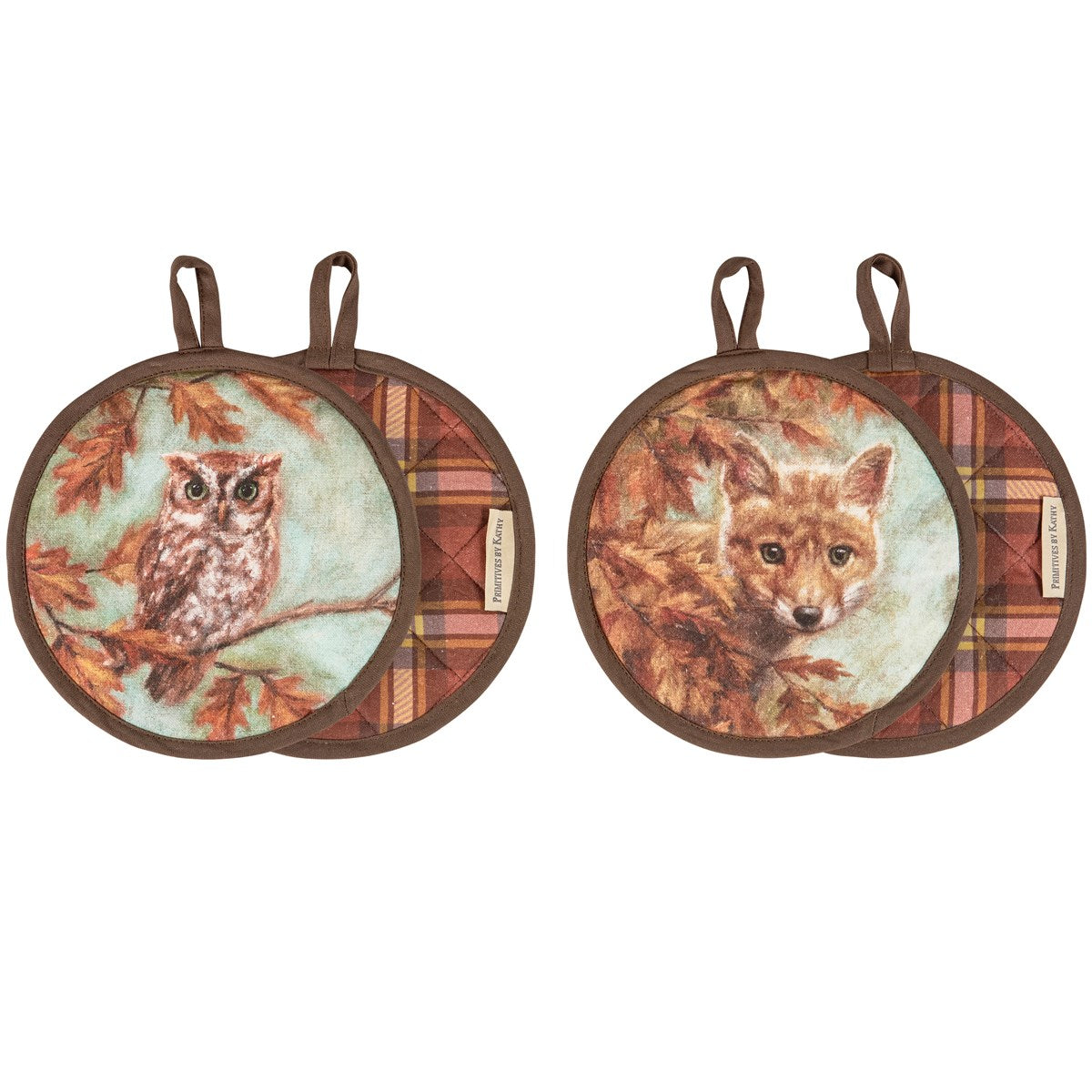 Fox and Owl Hot Pad Set