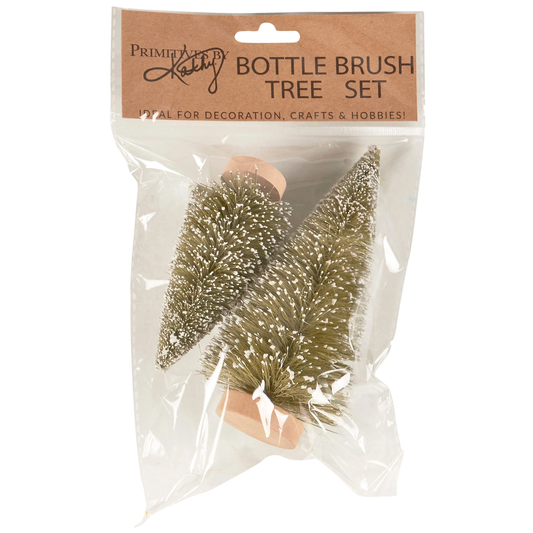 GREEN BOTTLE BRUSH TREE SET