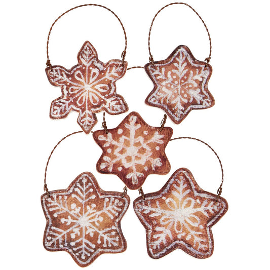 Set of 5 Gingerbread Ornaments