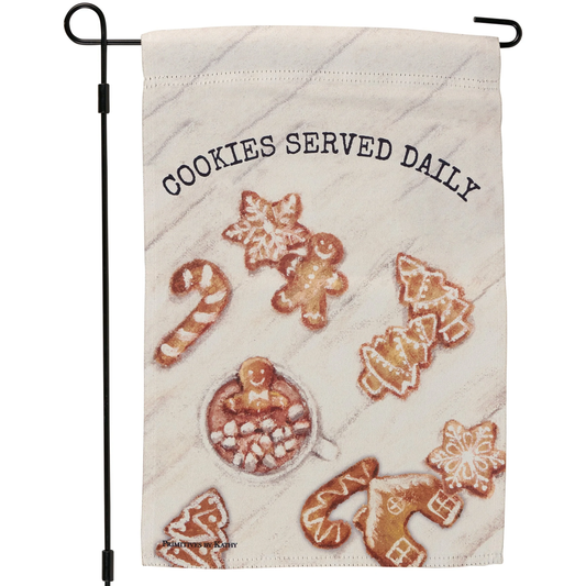 Cookies Served Daily Garden Flag