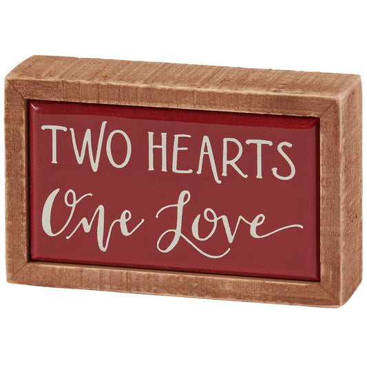 Two Hearts Mini Box Sign