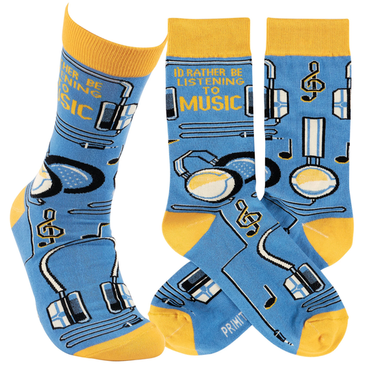 Rather Be Listening To Music Socks