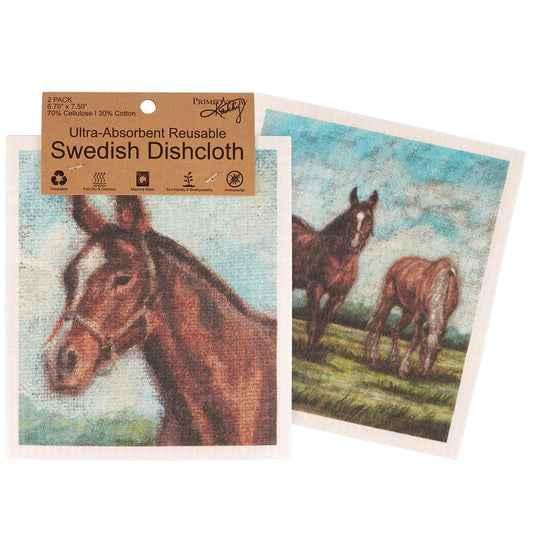 Horses Swedish Dishcloth Set