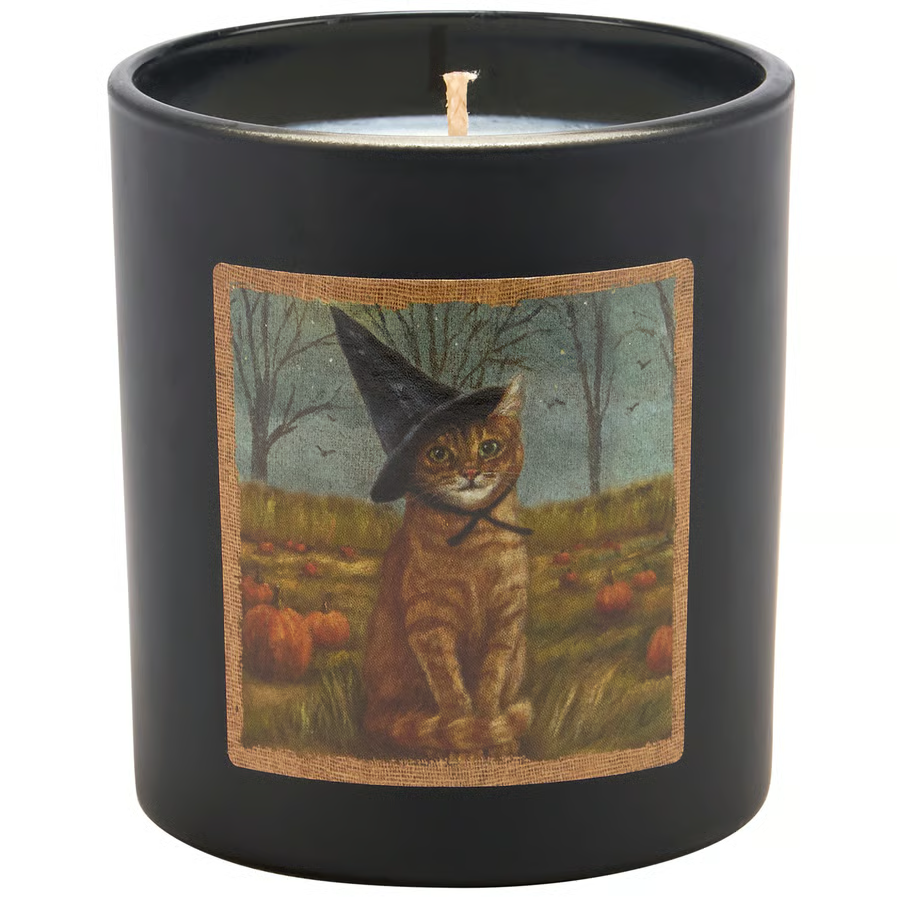 CAT AS WITCH CANDLE