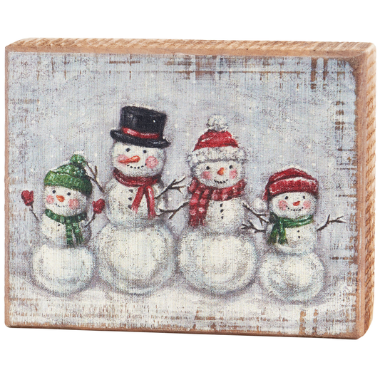 Snow Family Block Sign