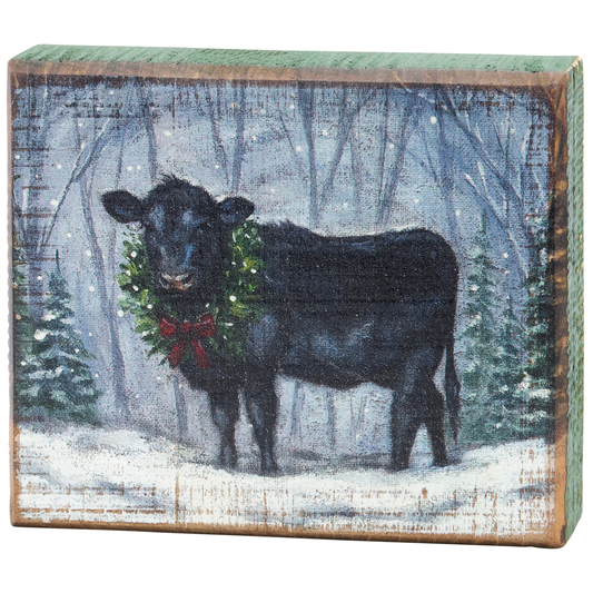 Snowy Angus Block Sign