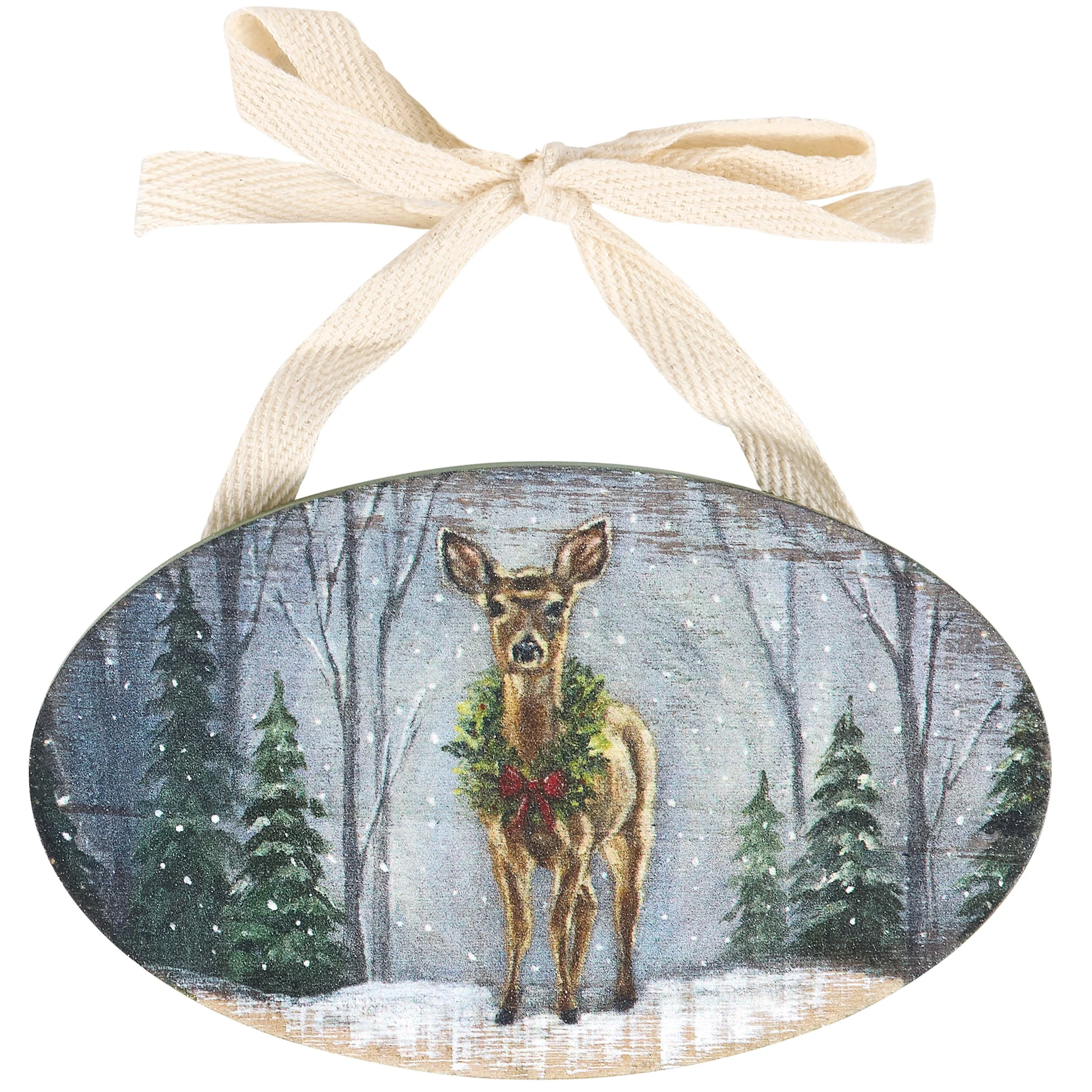 Snowy Deer Ornament