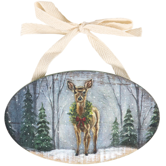 Snowy Deer Ornament