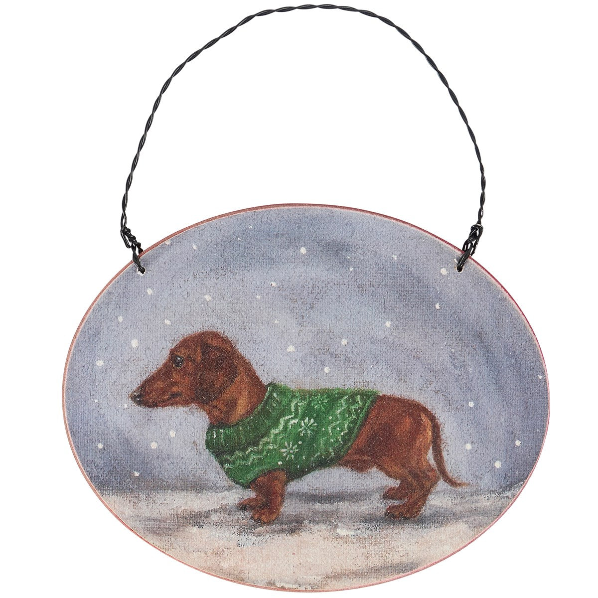 Dachshund Oval Christmas Ornament