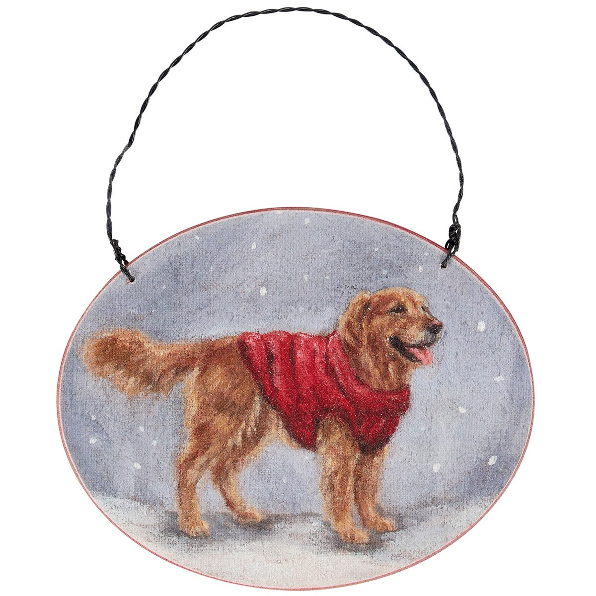 Golden Oval Christmas Ornament
