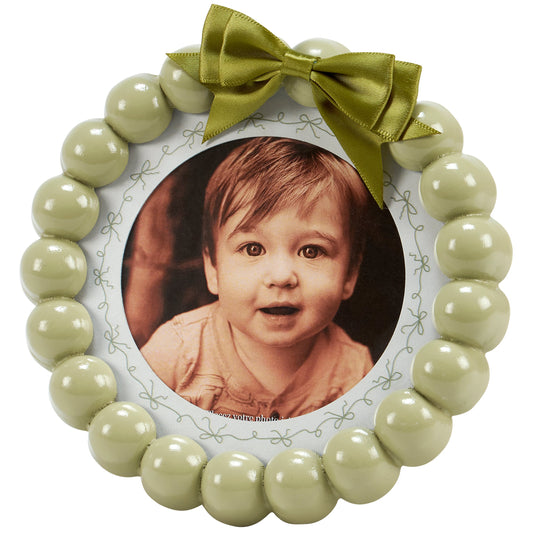 GREEN BEADED ROUND WALL FRAME