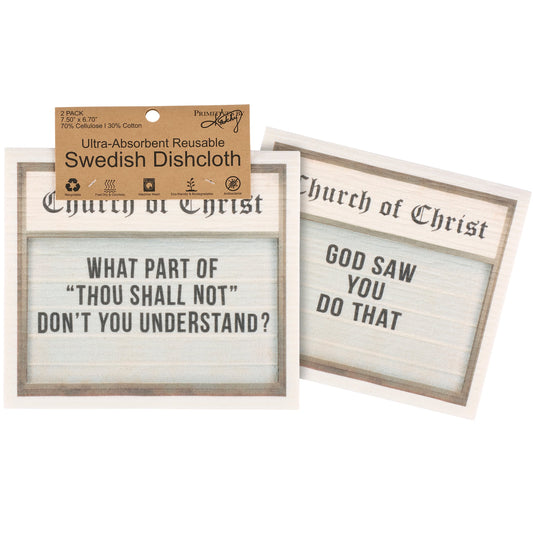 Christian Humor Swedish Dishcloth Set