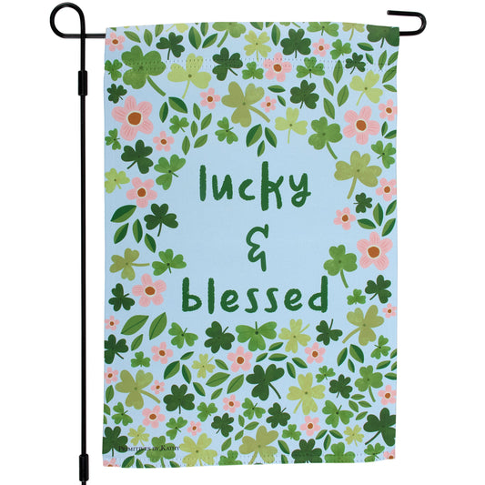 LUCKY & BLESSED GARDEN FLAG