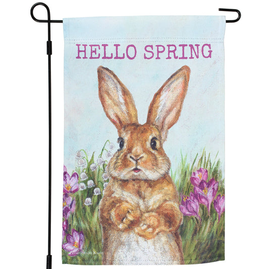 Hello Spring Bunny Garden Flag