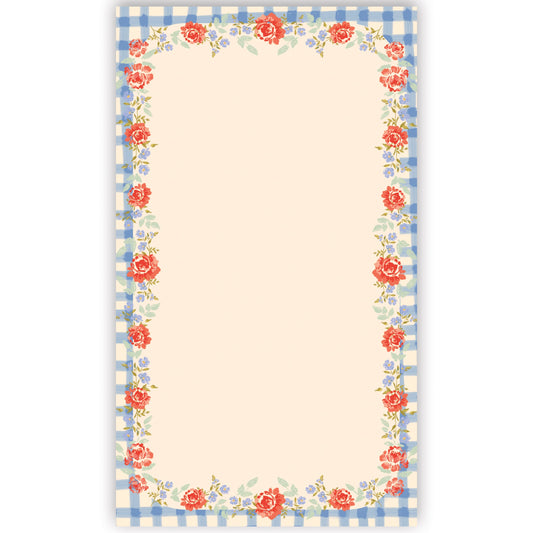 Floral Gingham Large Notepad
