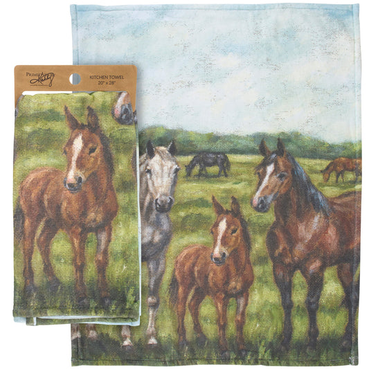Horse Family Kitchen Towel