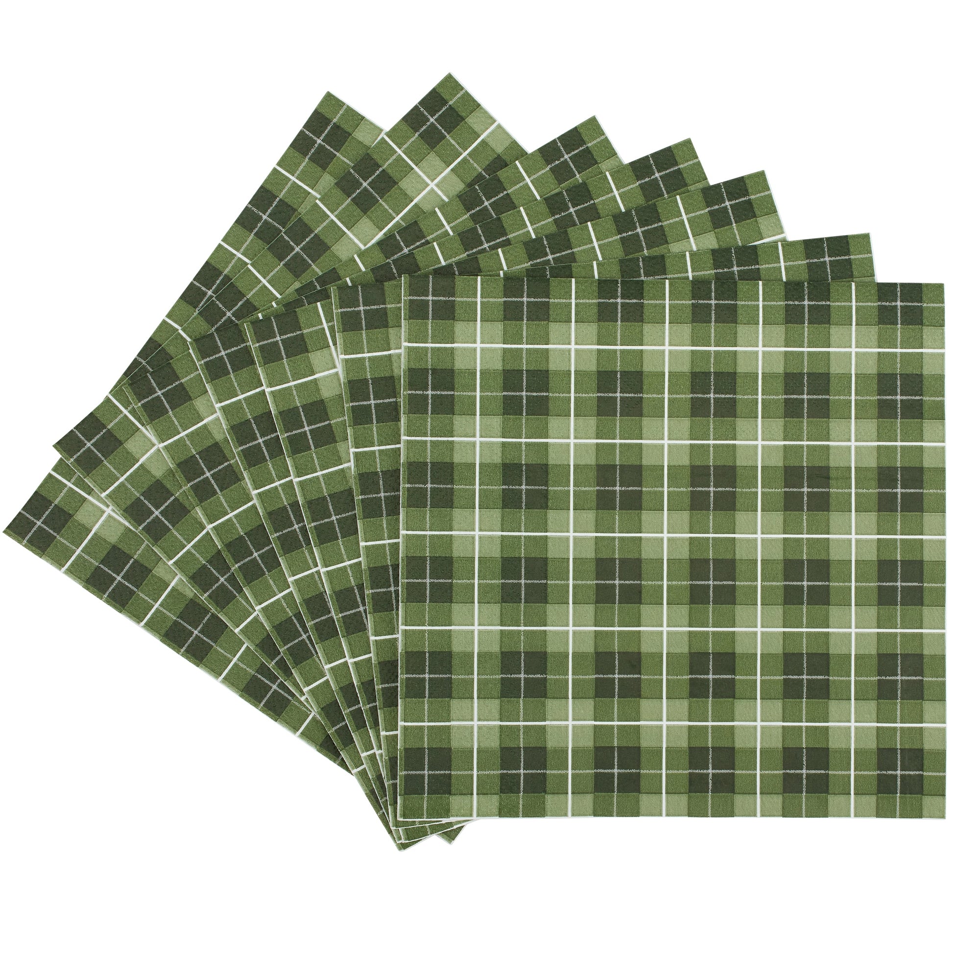 GREEN PLAID DINNER NAPKIN