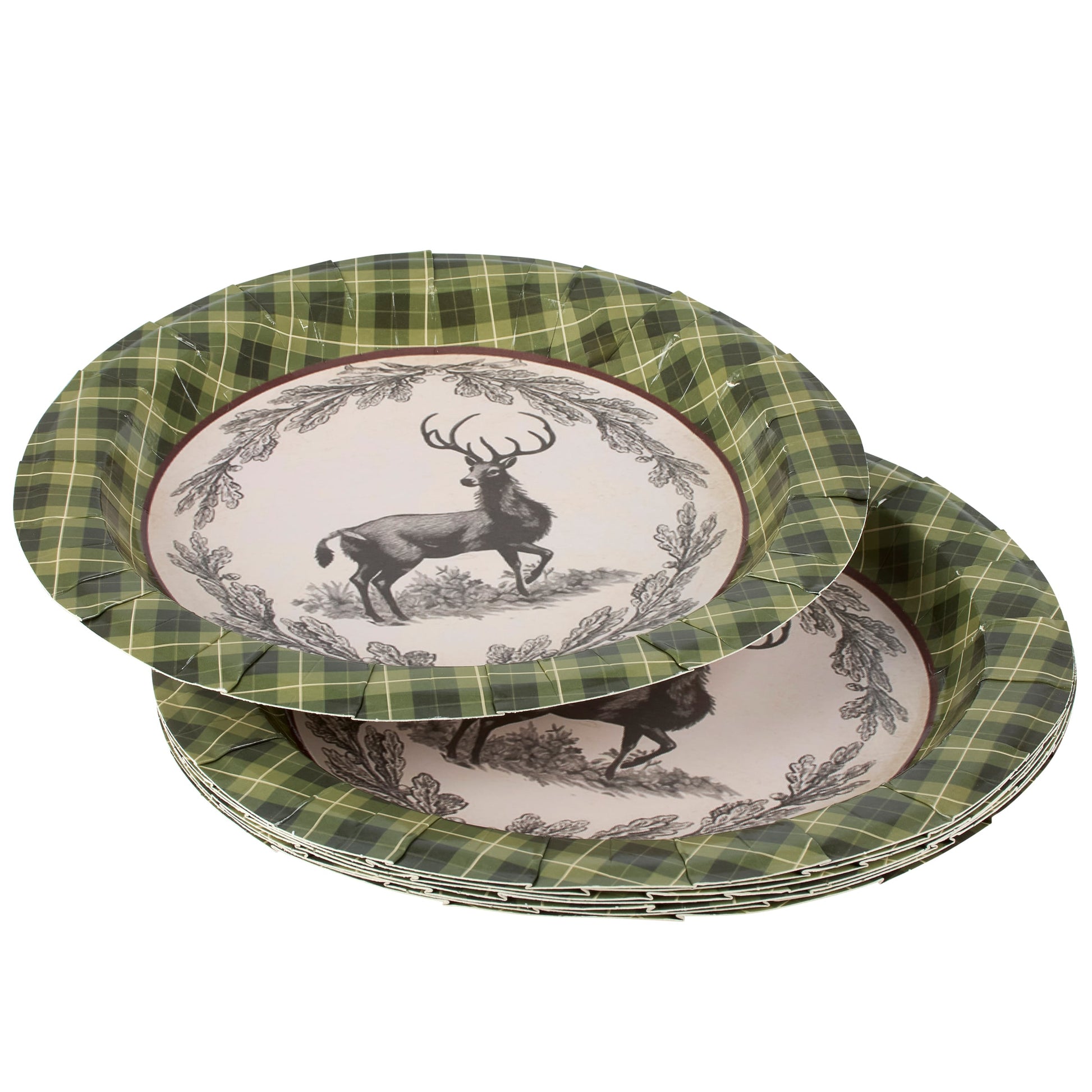 Green Plaid Lg Plate
