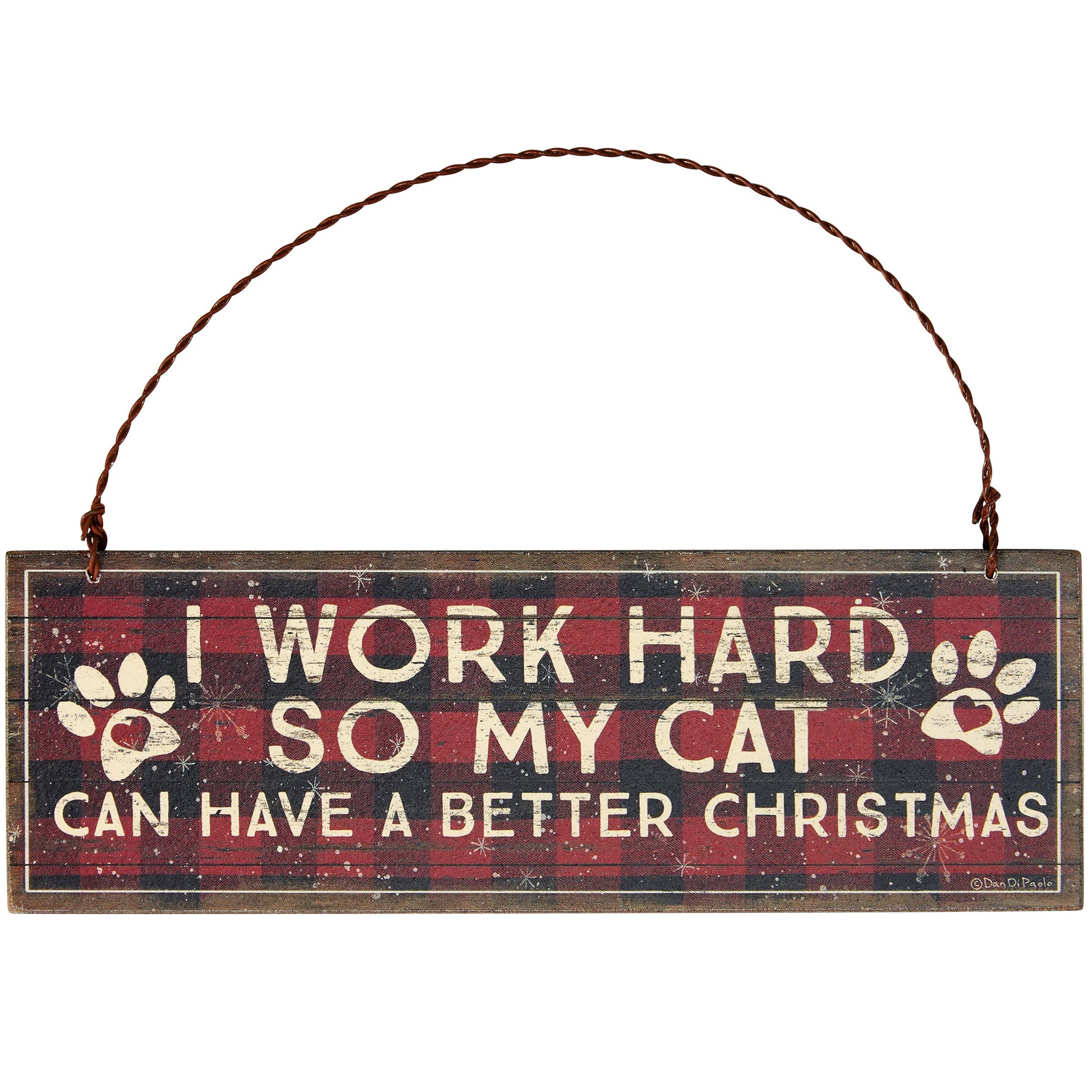 Work Hard Cat Ornament