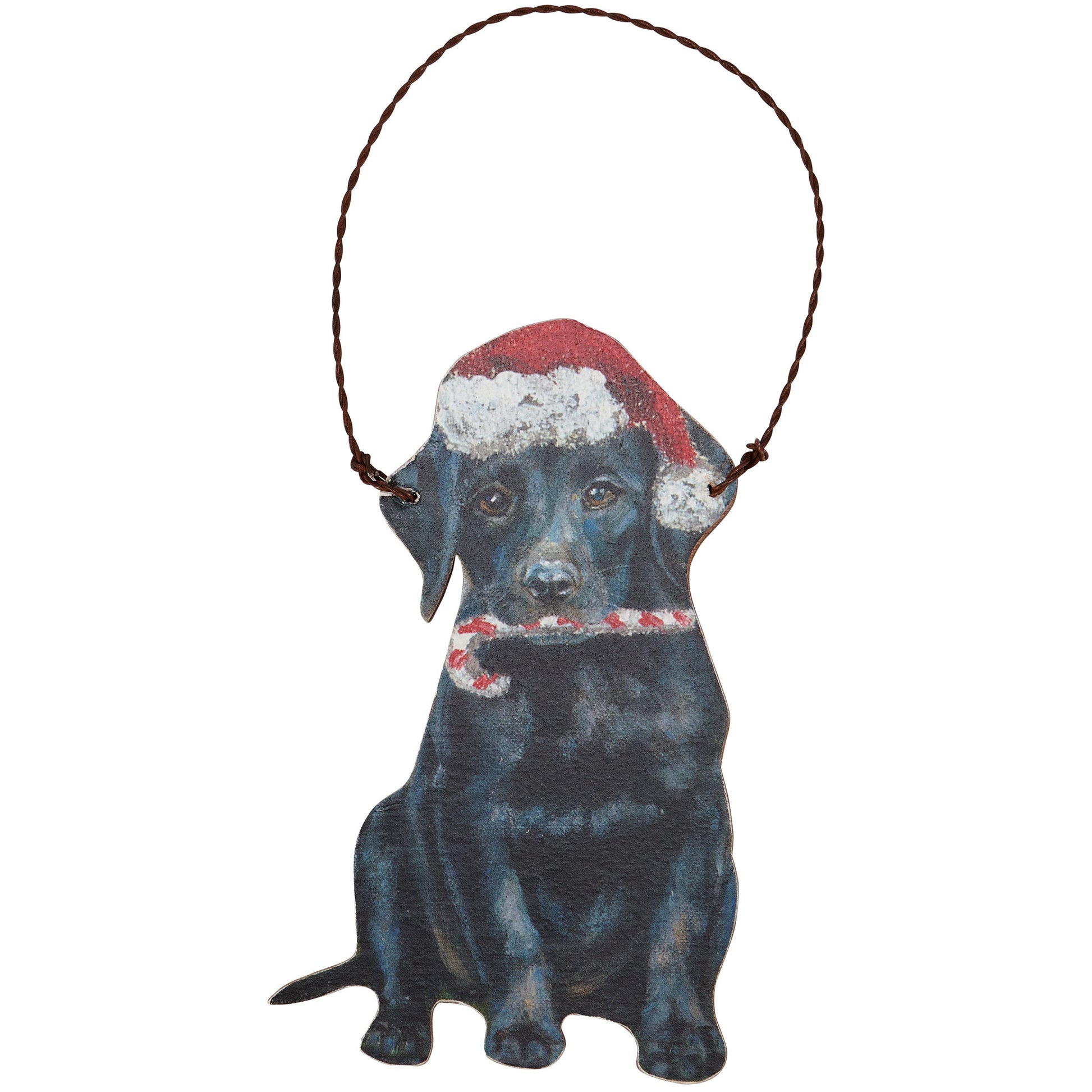 Black Lab Santa Hat Ornament
