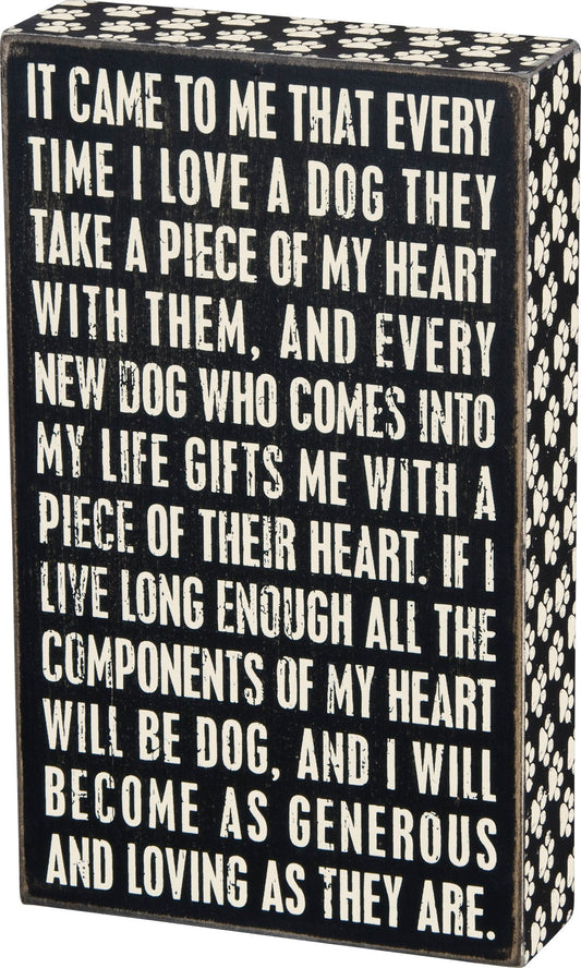 LOVING DOG BOX SIGN