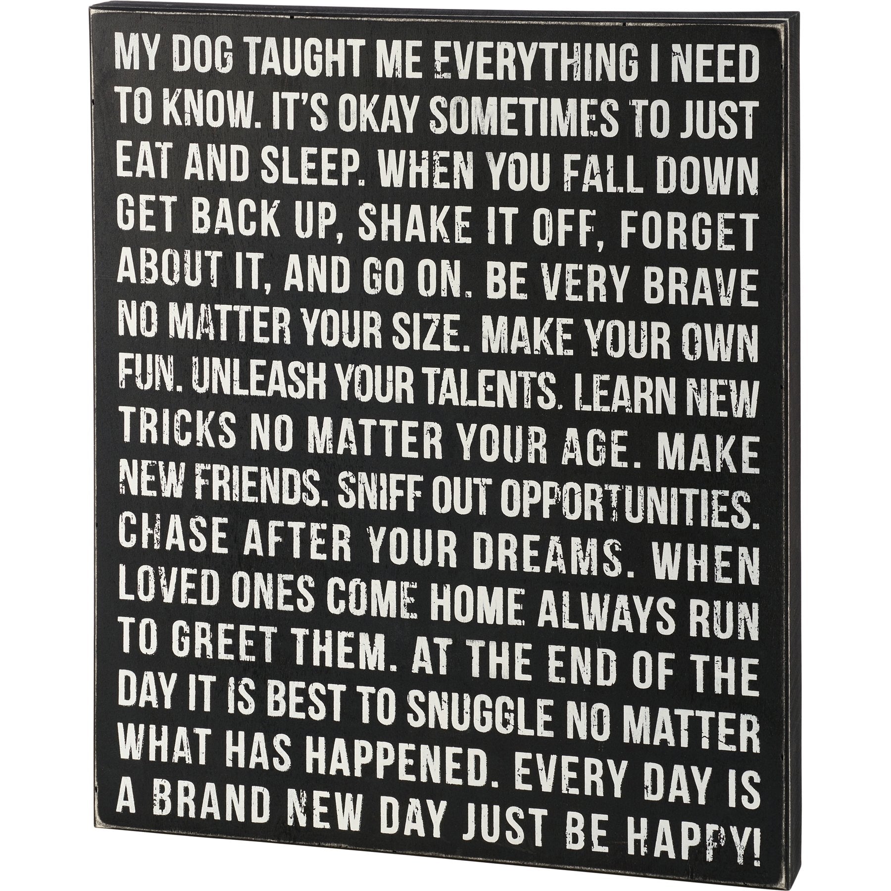 DOG TAUGHT ME BOX SIGN