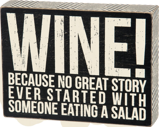 WINE GREAT STORY BLOCK SIGN