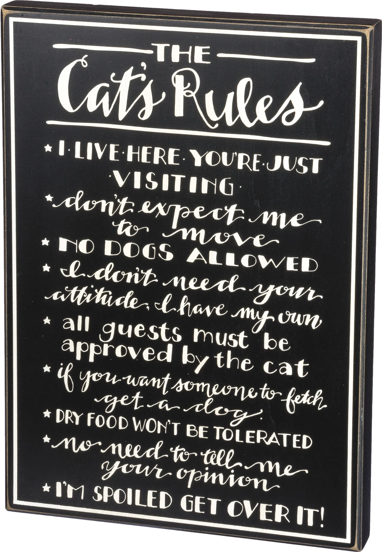 Cats Rules Box Sign 14X19