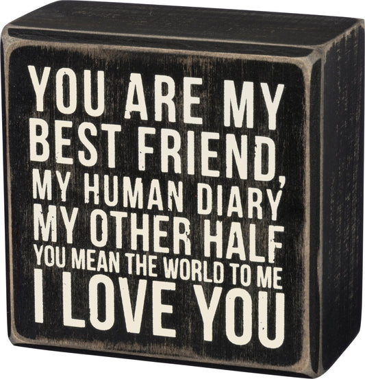 I Love You Box Sign