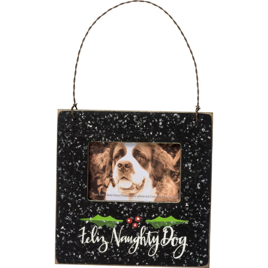 FELIZ NAUGHTY DOG MINI FRAME ORN