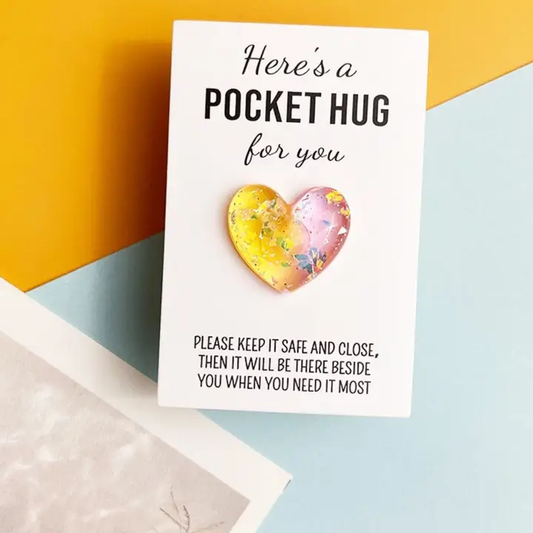 YELLOW HEART POCKET HUG