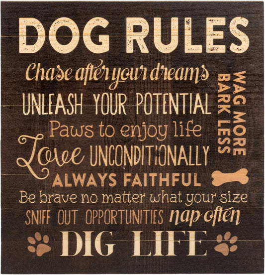 DOG RULES 12X12 PALLET SIGN
