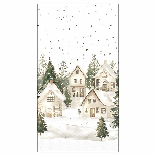 Snowy Houses Paper Guest Towels