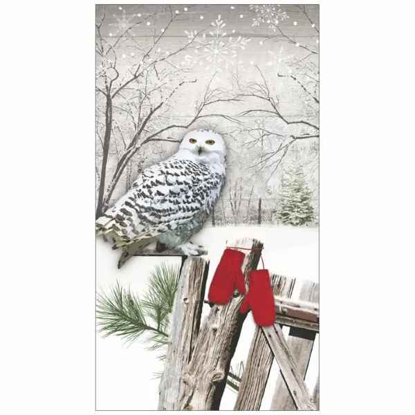 Wintry Owl Guest Towel