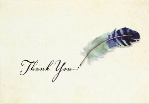 WATERCOLOR QUILL THANK YOU NOTES