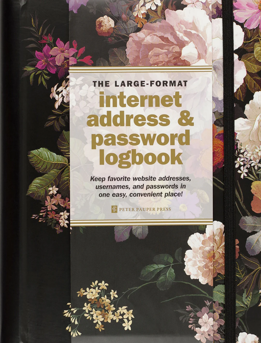 Midnight Floral Internet Password Book