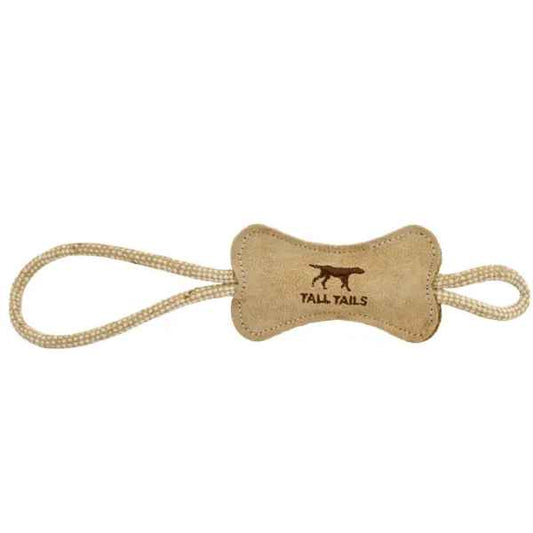 12" BONE TUG NATURAL LEATHER TOY