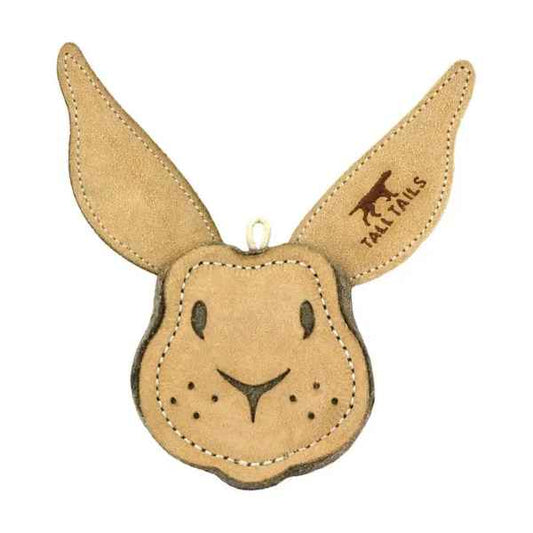 4" LEATHER & WOOL RABBIT DOG TOY