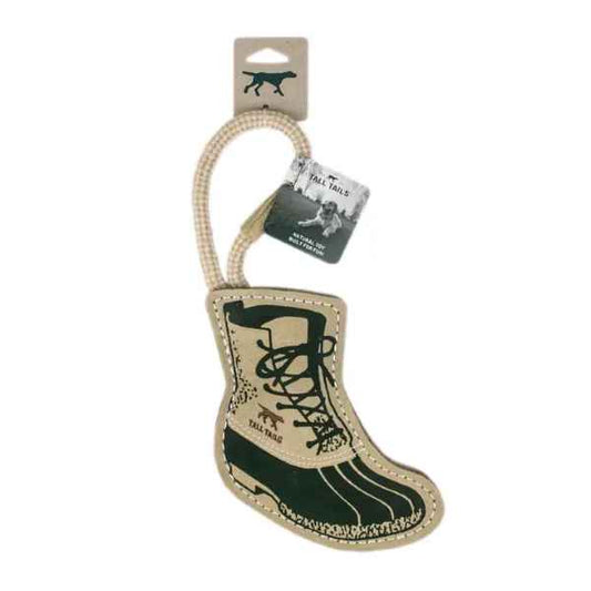 16" NATURAL LEATHER BOOT TUG TOY