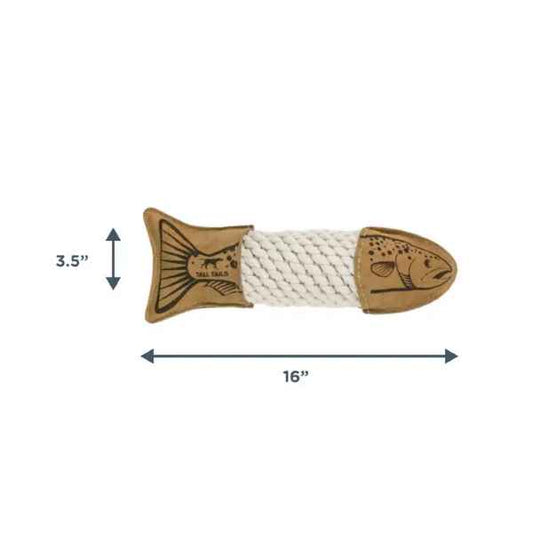 15" NATURAL LEATHER TROUT ROPE TUG