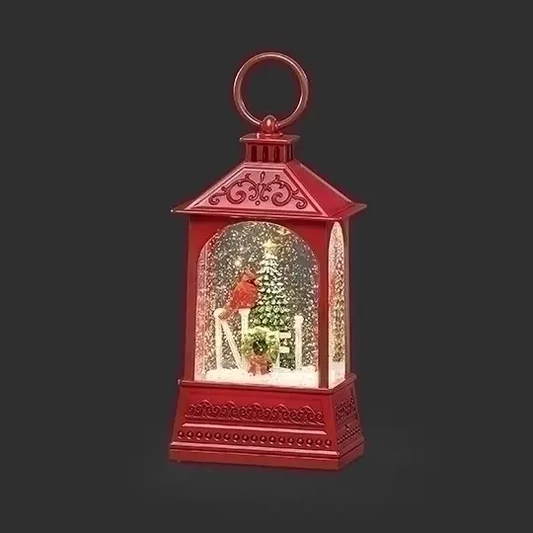 Lit Cardinal Noel Scene Lantern