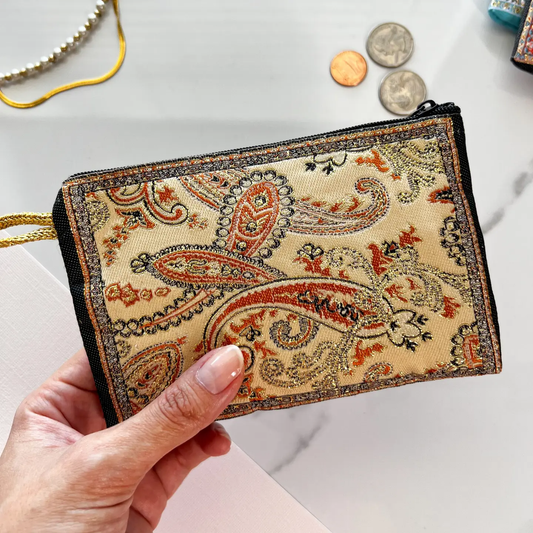 Earth Tones Paisley Coin Purse