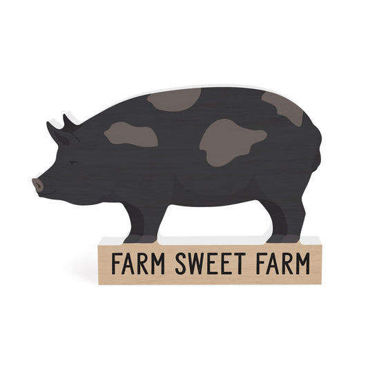 Farm Sweet Farm Pig Shape Sign