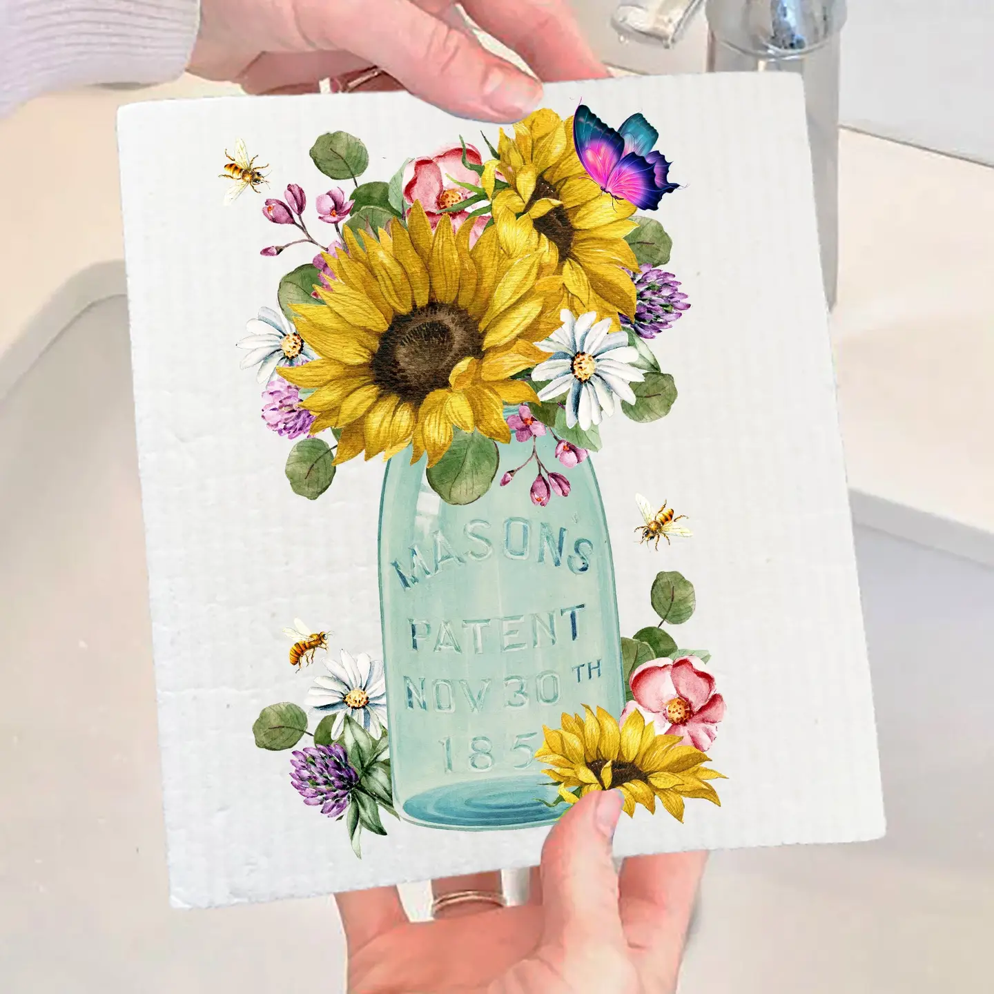 SUNFLOWER JAR SWEDISH DISH CLOTH
