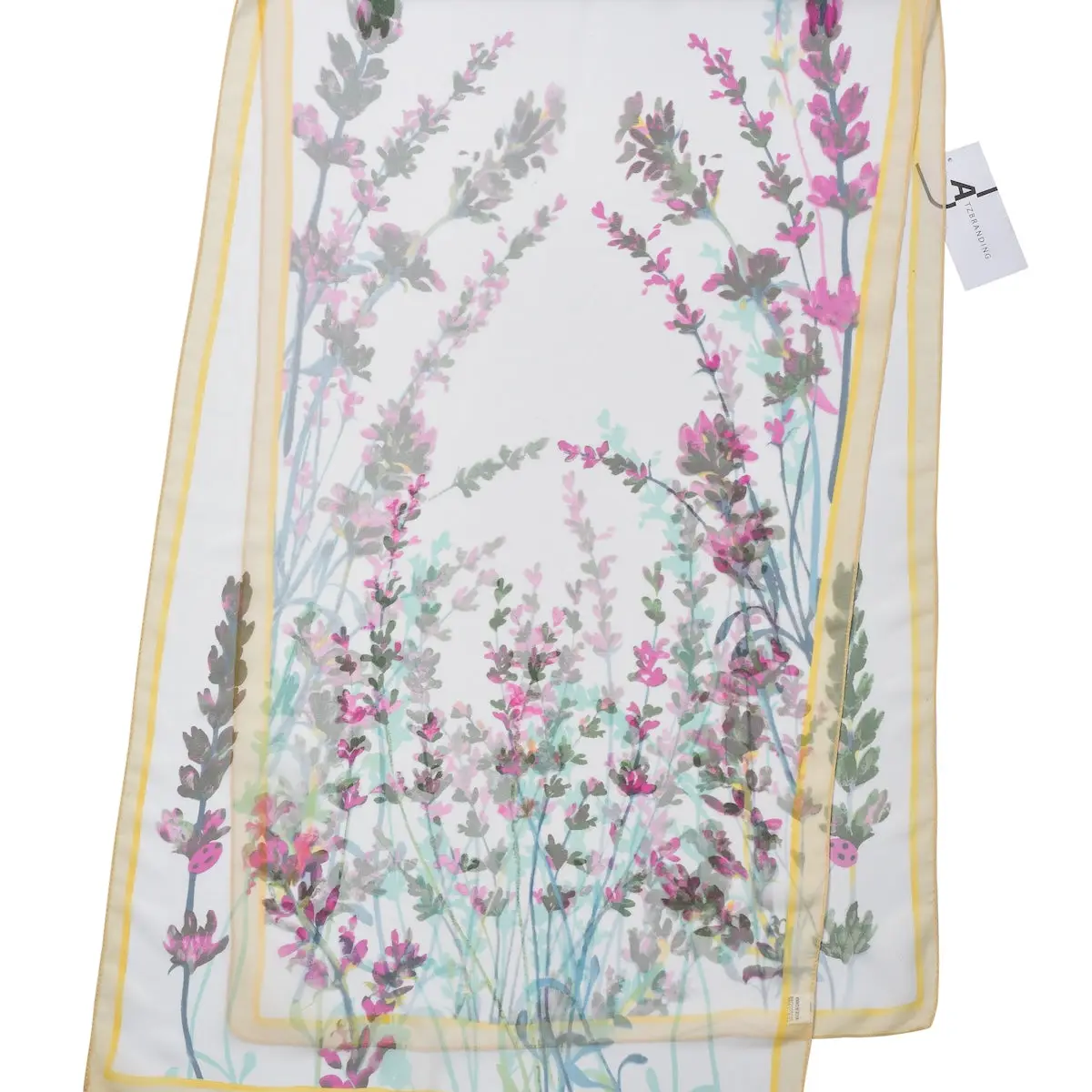 White Floral Scarf