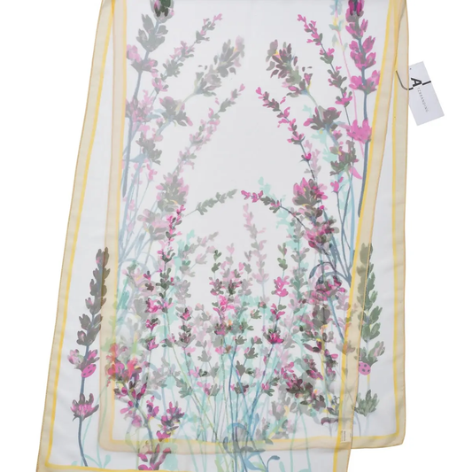 White Floral Scarf