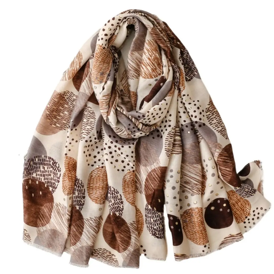 Brown Retro Geometric Scarf