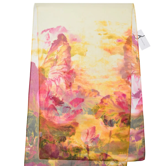 Beige Watercolor Floral Scarf