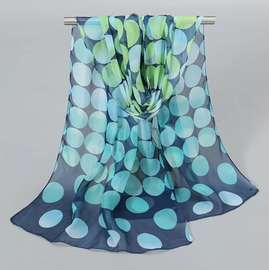Blue Polka Dot Scarf