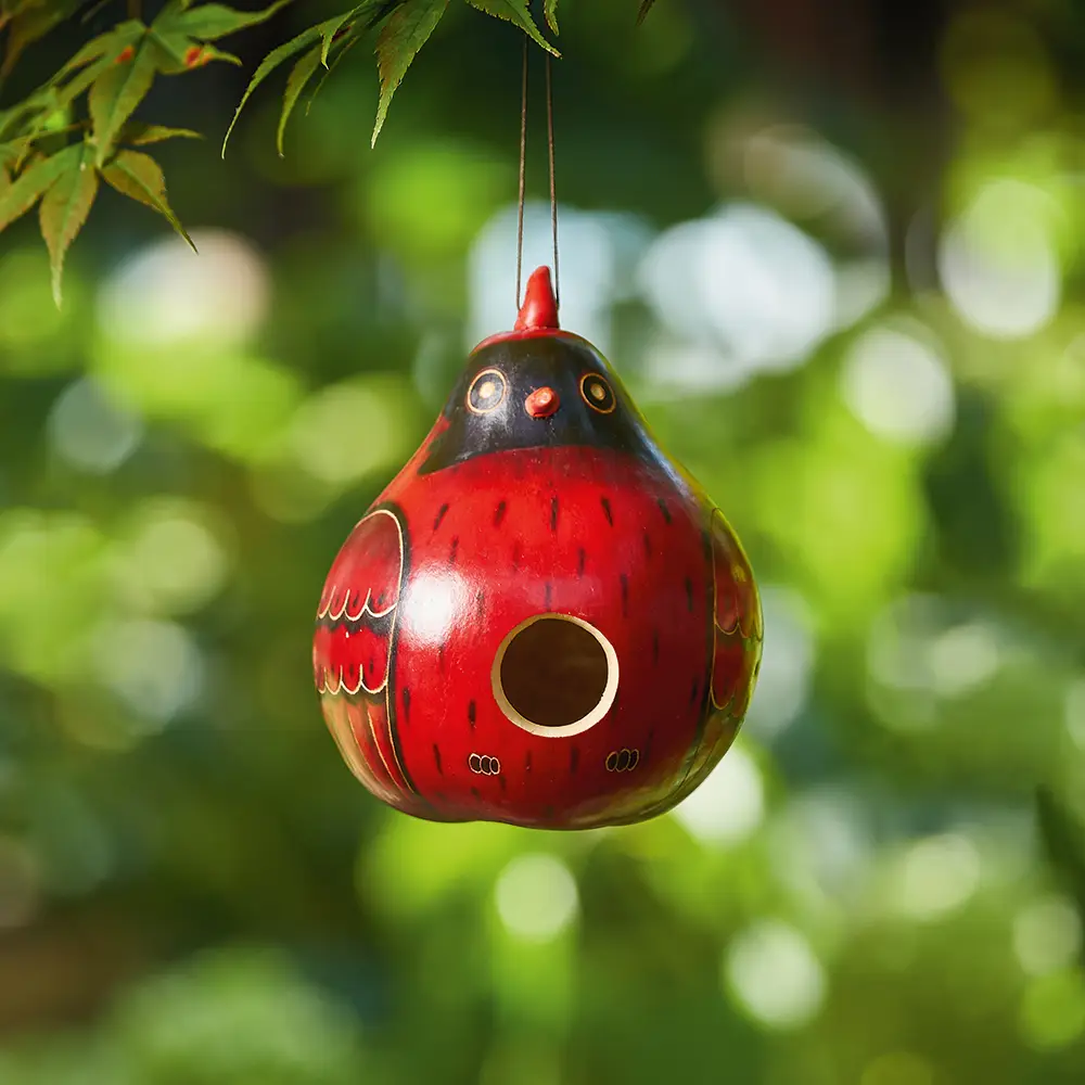 Cardinal Gourd Birdhouse